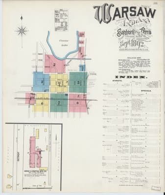 Sanborn Fire Insurance Map: Warsaw, Indiana (1892)