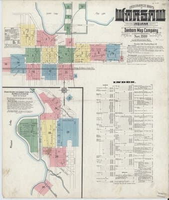 Sanborn Fire Insurance Map: Warsaw, Indiana (1910)