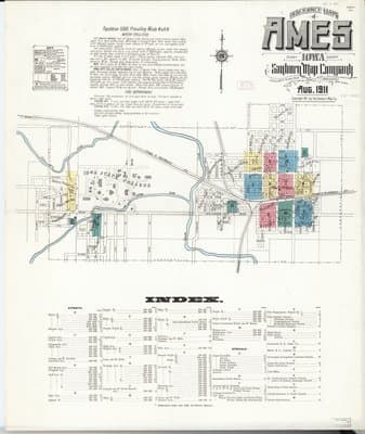 Sanborn Fire Insurance Map: Ames, Iowa (1911)