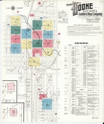 Sanborn Fire Insurance Map: Boone, Iowa (1909)
