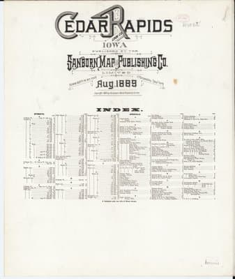 Sanborn Fire Insurance Map: Cedar Rapids, Iowa (1889)