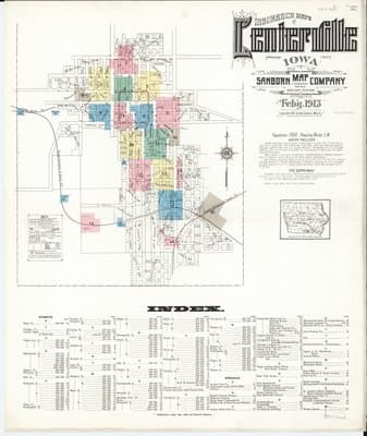 Sanborn Fire Insurance Map: Centerville, Iowa (1913)