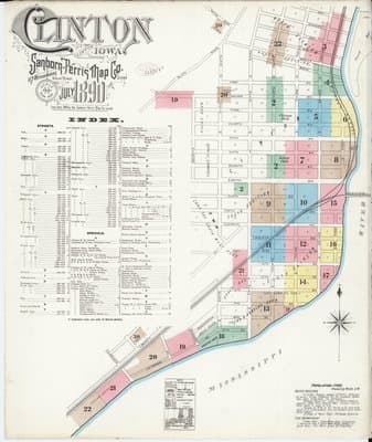 Sanborn Fire Insurance Map: Clinton, Iowa (1890)