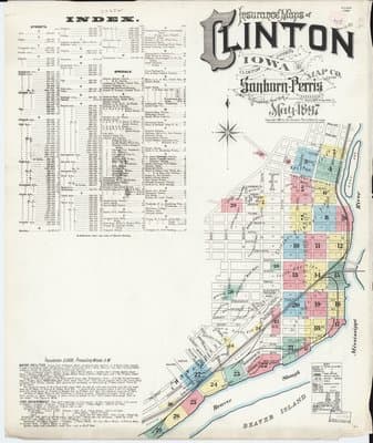 Sanborn Fire Insurance Map: Clinton, Iowa (1897)