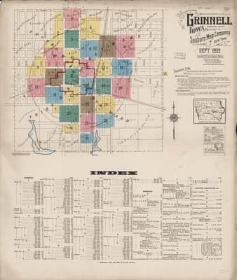 Sanborn Fire Insurance Map: Grinnell, Iowa (1922)