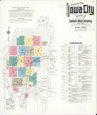 Sanborn Fire Insurance Map: Iowa City, Iowa (1912)