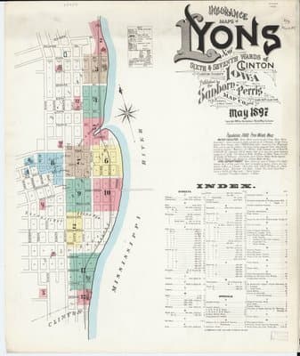 Sanborn Fire Insurance Map: Lyons, Iowa (1897)