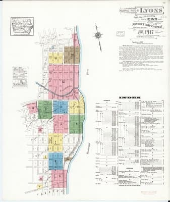 Sanborn Fire Insurance Map: Lyons, Iowa (1917)