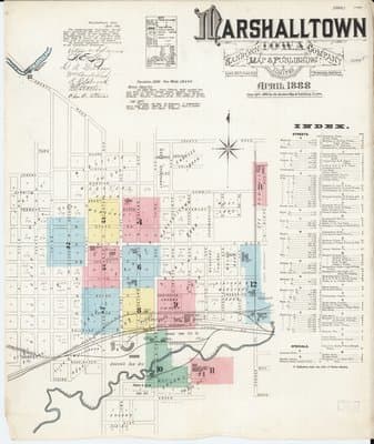 Sanborn Fire Insurance Map: Marshalltown, Iowa (1888)