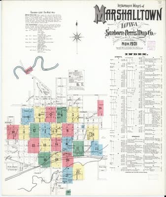 Sanborn Fire Insurance Map: Marshalltown, Iowa (1901)