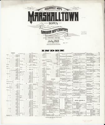 Sanborn Fire Insurance Map: Marshalltown, Iowa (1921)