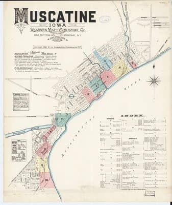 Sanborn Fire Insurance Map: Muscatine, Iowa (1883)