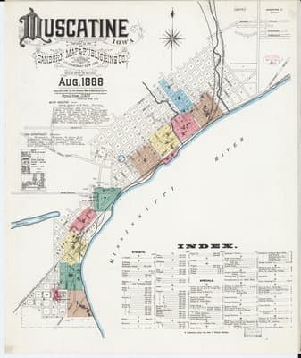 Sanborn Fire Insurance Map: Muscatine, Iowa (1888)
