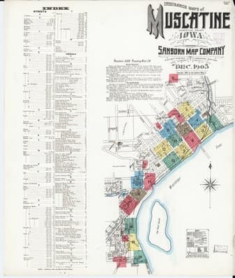 Sanborn Fire Insurance Map: Muscatine, Iowa (1905)