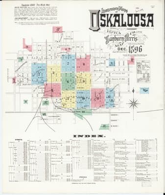 Sanborn Fire Insurance Map: Oskaloosa, Iowa (1896)