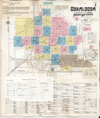 Sanborn Fire Insurance Map: Oskaloosa, Iowa (1927)
