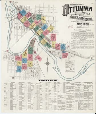 Sanborn Fire Insurance Map: Ottumwa, Iowa (1909)