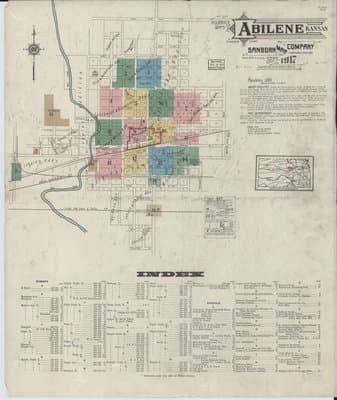 Sanborn Fire Insurance Map: Abilene, Kansas (1917)