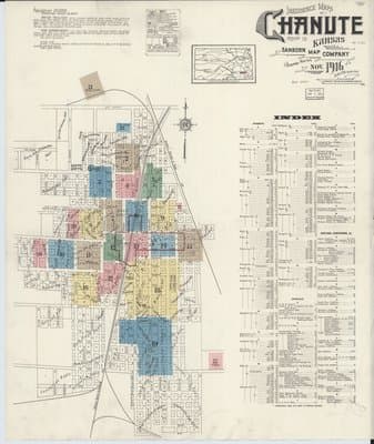 Sanborn Fire Insurance Map: Chanute, Kansas (1916)