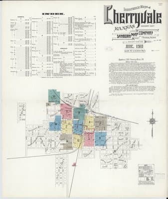 Sanborn Fire Insurance Map: Cherryvale, Kansas (1911)