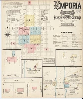 Sanborn Fire Insurance Map: Emporia, Kansas (1884)