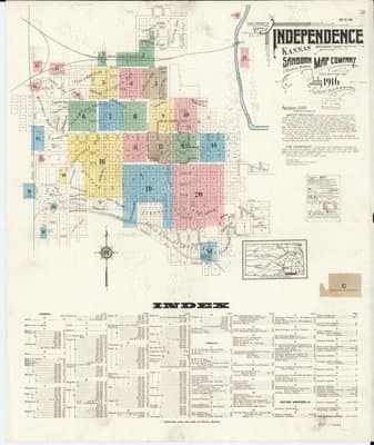 Sanborn Fire Insurance Map: Independence, Kansas (1916)