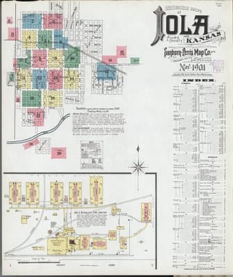 Sanborn Fire Insurance Map: Iola, Kansas (1901)