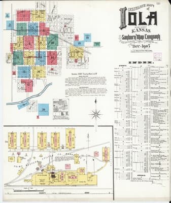Sanborn Fire Insurance Map: Iola, Kansas (1905)