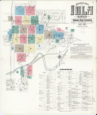 Sanborn Fire Insurance Map: Iola, Kansas (1912)