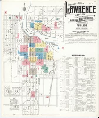 Sanborn Fire Insurance Map: Lawrence, Kansas (1912)