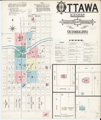 Sanborn Fire Insurance Map: Ottawa, Kansas (1884)