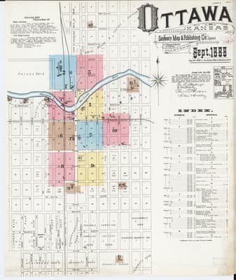 Sanborn Fire Insurance Map: Ottawa, Kansas (1888)
