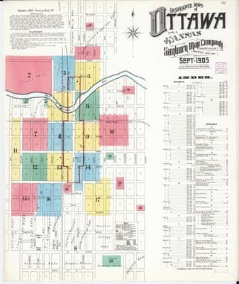 Sanborn Fire Insurance Map: Ottawa, Kansas (1905)