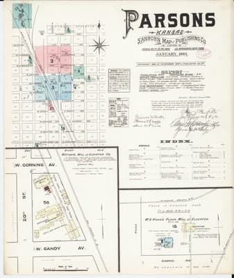 Sanborn Fire Insurance Map: Parsons, Kansas (1884)