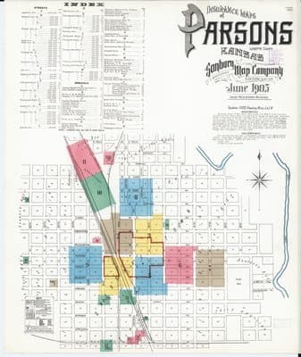 Sanborn Fire Insurance Map: Parsons, Kansas (1905)