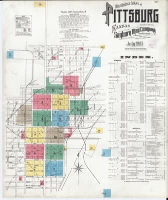 Sanborn Fire Insurance Map: Pittsburg, Kansas (1905)