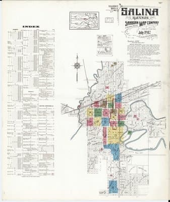 Sanborn Fire Insurance Map: Salina, Kansas (1917)