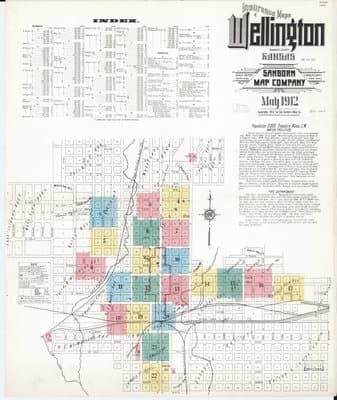 Sanborn Fire Insurance Map: Wellington, Kansas (1912)