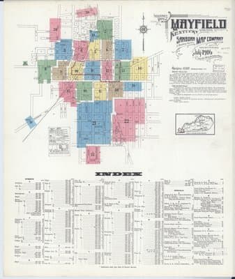 Sanborn Fire Insurance Map: Mayfield, Kentucky (1916)
