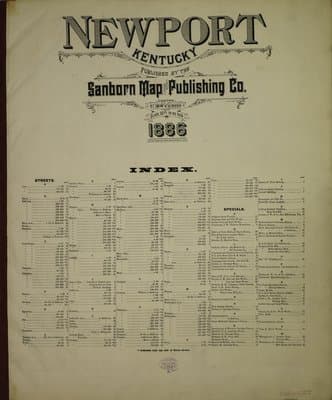Sanborn Fire Insurance Map: Newport, Kentucky (1886)