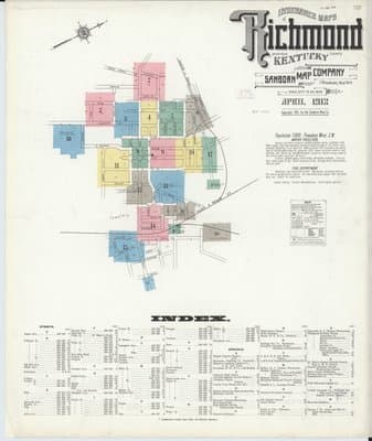 Sanborn Fire Insurance Map: Richmond, Kentucky (1912)