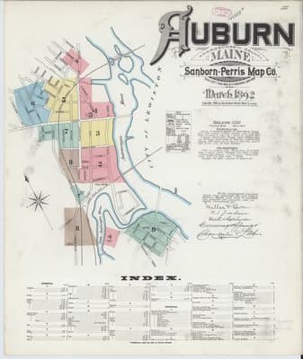 Sanborn Fire Insurance Map: Auburn, Maine (1892)