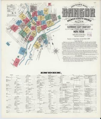 Sanborn Fire Insurance Map: Bangor, Maine (1908)