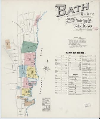 Sanborn Fire Insurance Map: Bath, Maine (1890)