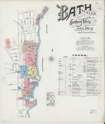 Sanborn Fire Insurance Map: Bath, Maine (1891)
