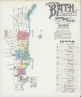 Sanborn Fire Insurance Map: Bath, Maine (1896)