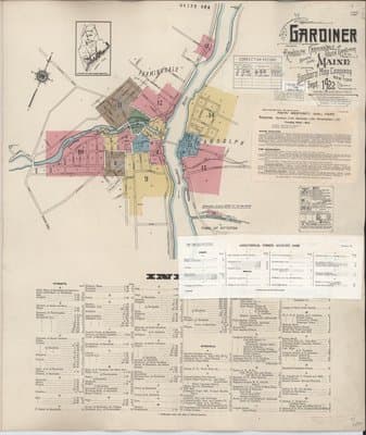 Sanborn Fire Insurance Map: Gardiner, Maine (1922)