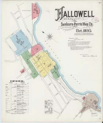 Sanborn Fire Insurance Map: Hallowell, Maine (1895)