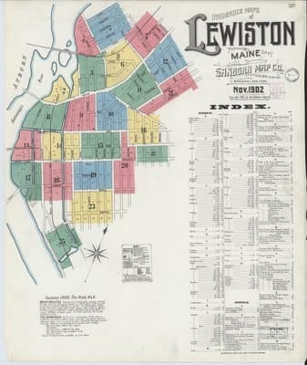Sanborn Fire Insurance Map: Lewiston, Maine (1902)