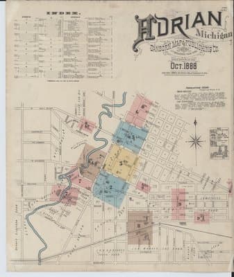 Sanborn Fire Insurance Map: Adrian (1888)